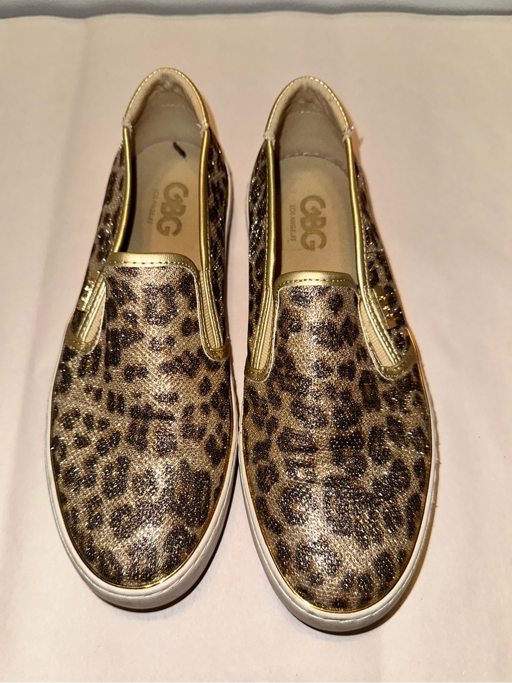 GBG Los Angeles Shimmer Leopard Slip On